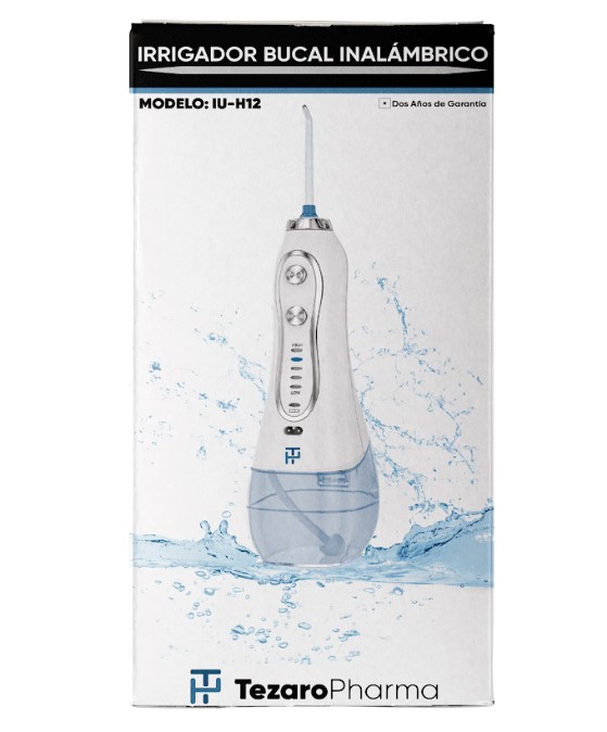 Irrigador Bucal Portátil con Cinco Boquillas y Cinco Modos de 40 a 110 psi de Tezaro Pharma - Capacidad de 300 ml