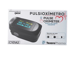 [IU-T859-02] Oxímetro de Pulso o Pulsioxímetro de Dedo para Medir Saturación de Oxígeno en Sangre de Tezaro Pharma (Incluye Pilas)